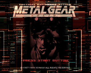 Metal Gear Solid title screen for Playstation